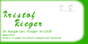 kristof rieger business card