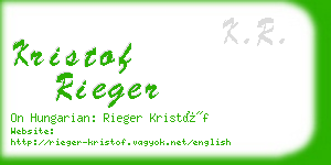 kristof rieger business card